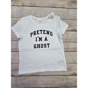 Old Navy Kid Girls Size Small 6-7 Short Sleeve Tee T-Shirt "Pretend I'm a ghost"